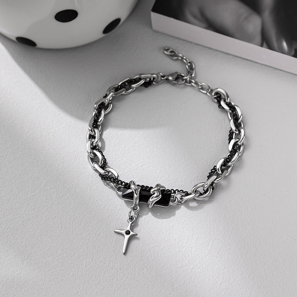 Wholesale Titanium Steel Non-fading Trendy Hip-hop Cuban Chain Bracelet